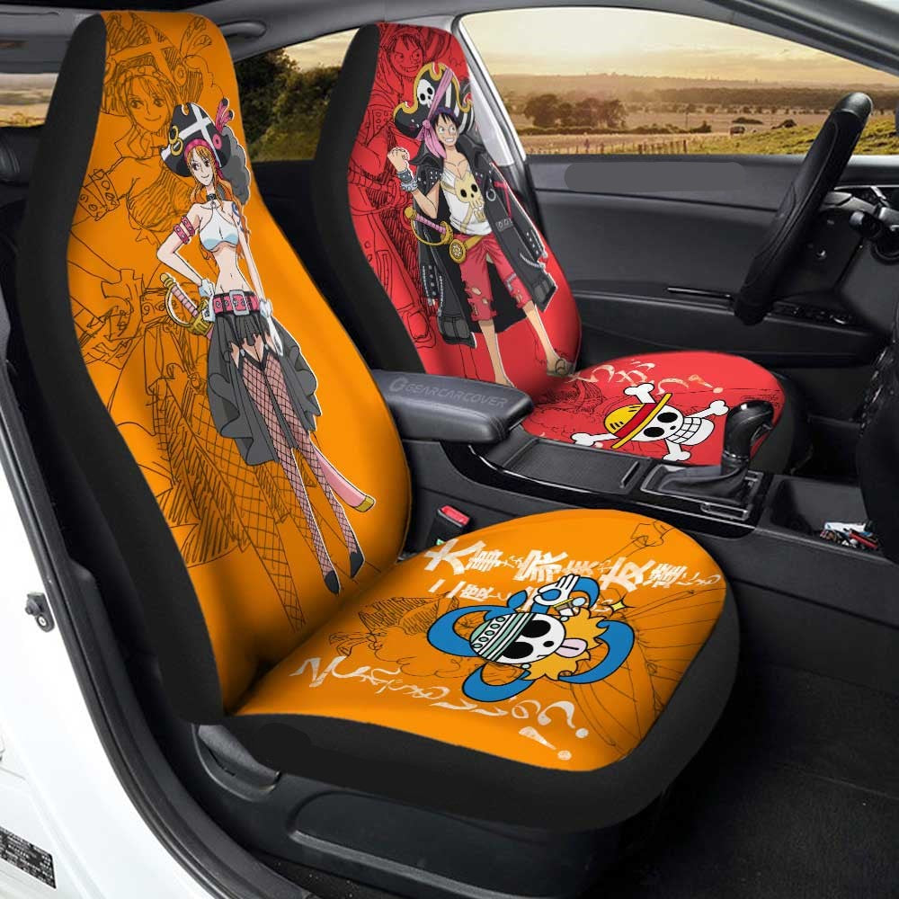 One Piece Car Seat Covers Luffy And Nami Movie One Piece Seat Covers