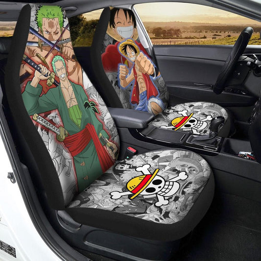 One Piece Car Seat Covers Luffy And Zoro Graphic Seat Covers