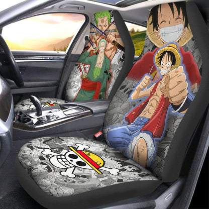 One Piece Car Seat Covers Luffy And Zoro Graphic Seat Covers