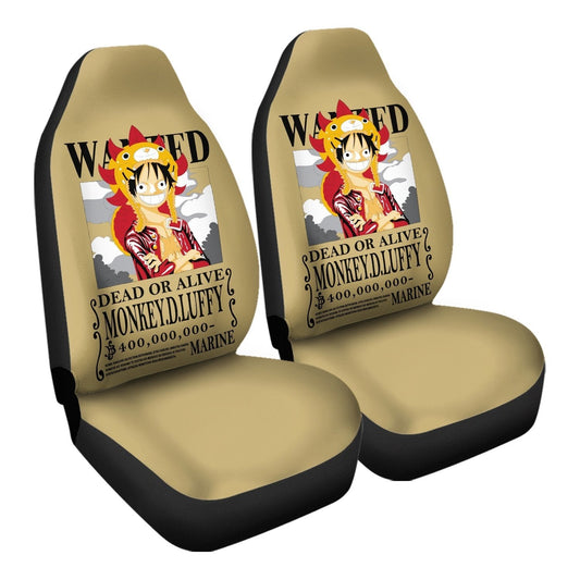 One Piece Car Seat Covers Luffy Wanted Dead Or Alive Seat Covers