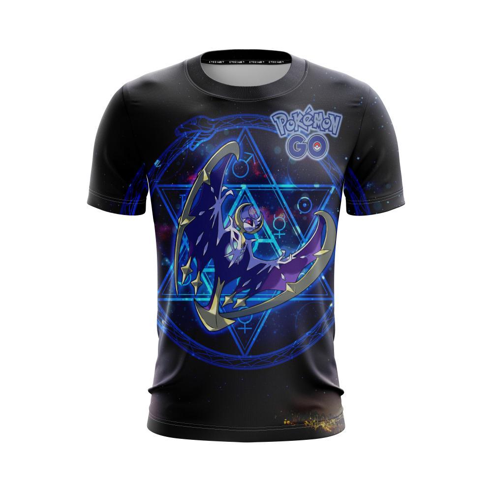 PKM T-shirt Lunala Graphic Pokemon Go T-shirt Black Unisex