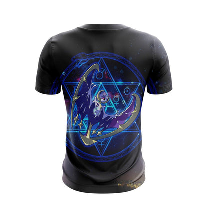 PKM T-shirt Lunala Graphic Pokemon Go T-shirt Black Unisex