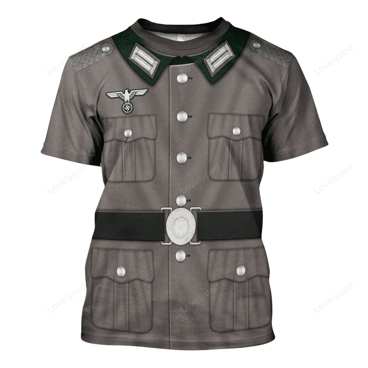 Historical Hoodie M40 Tunic German Army Heer Costume T-shirt Gray Unisex