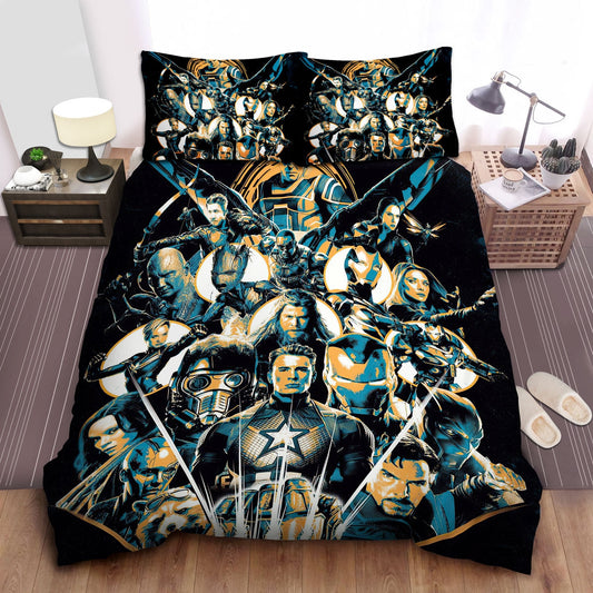 MV Bedding Set Cinematic Universe All In One Duvet Covers Black White Unique Gift