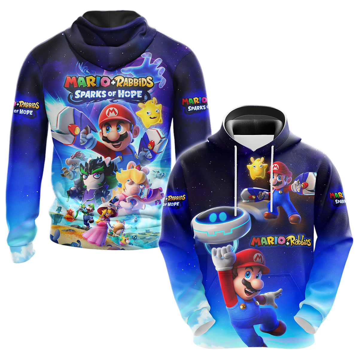 Mario Hoodie Mario Plus Rabbids Sparks Of Hope T-shirt Colorful Unisex ...