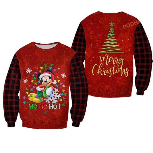 DN MK Sweatshirt Hohoho Merry Christmas Sweatshirt Red Unisex