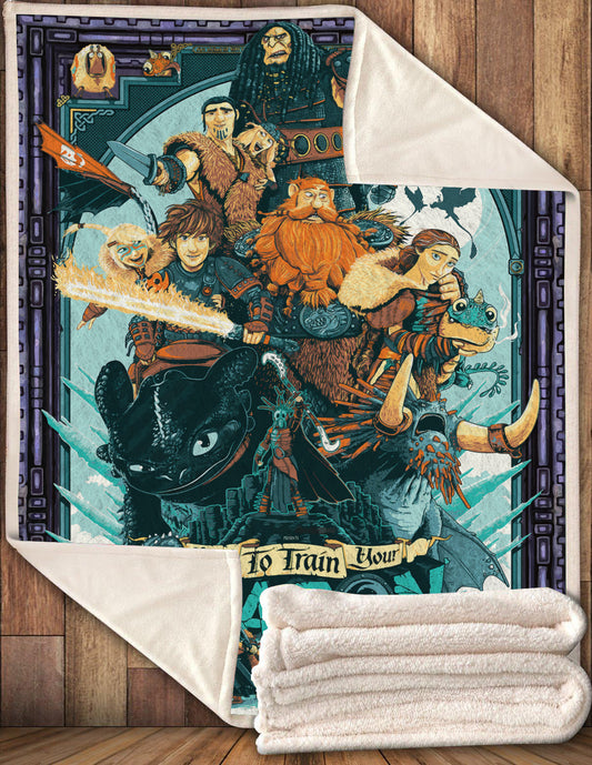 Unifinz HTTYD Blanket Hiccup Family 3D Blanket Cute Amazing Hiccup Blanket 2022