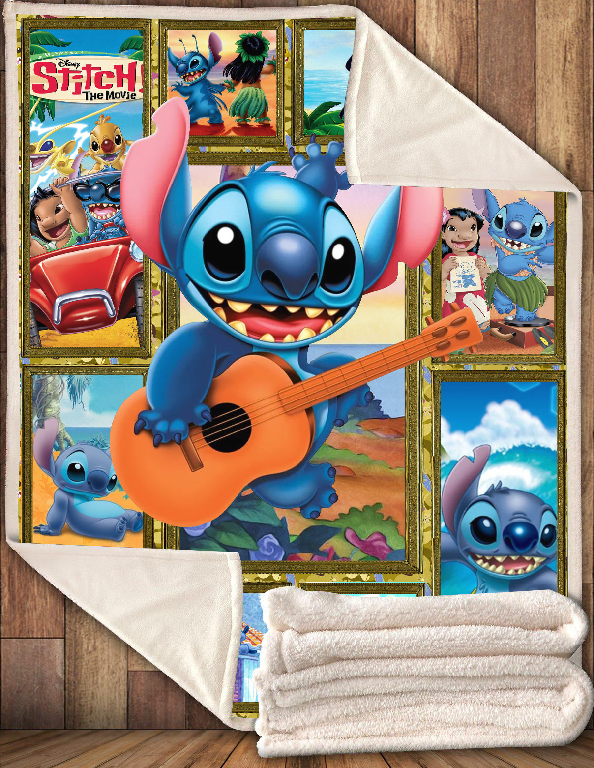 Unifinz LAS Blanket Stitch Playing Guitar 3D Blanket Cute Awesome High Quality DN Stitch Blanket 2022