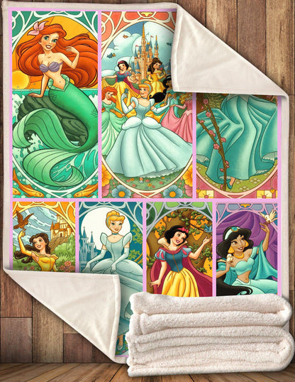 Unifinz DN Blanket 6 Princesses Blanket Amazing Cinderella Jasmine Snow White Ariel Blanket 2022