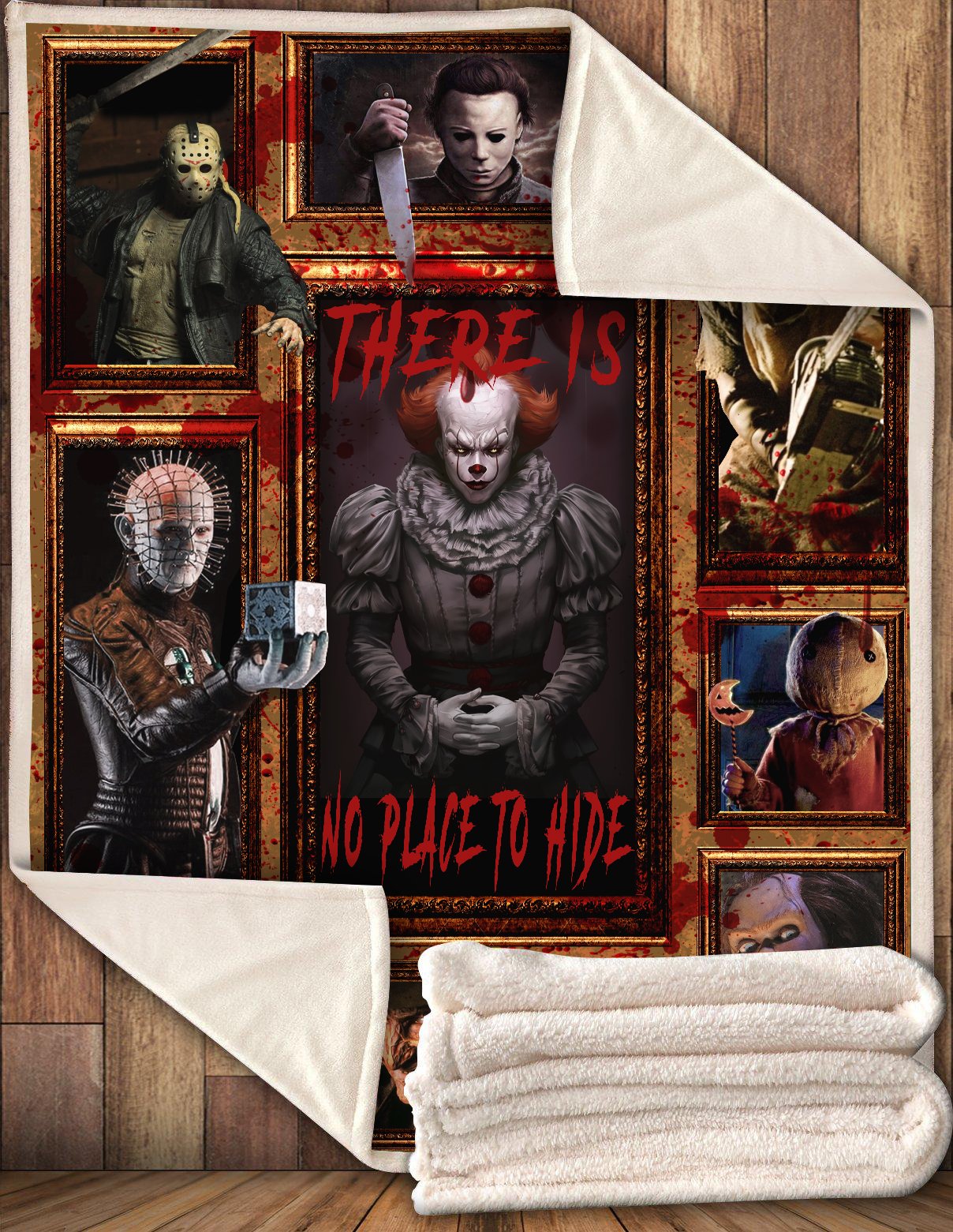 Unifinz Horror Blanket There Is No Place To Hide Horror Movies Halloween Blanket Awesome IT Blanket Chucky Blanket 2024