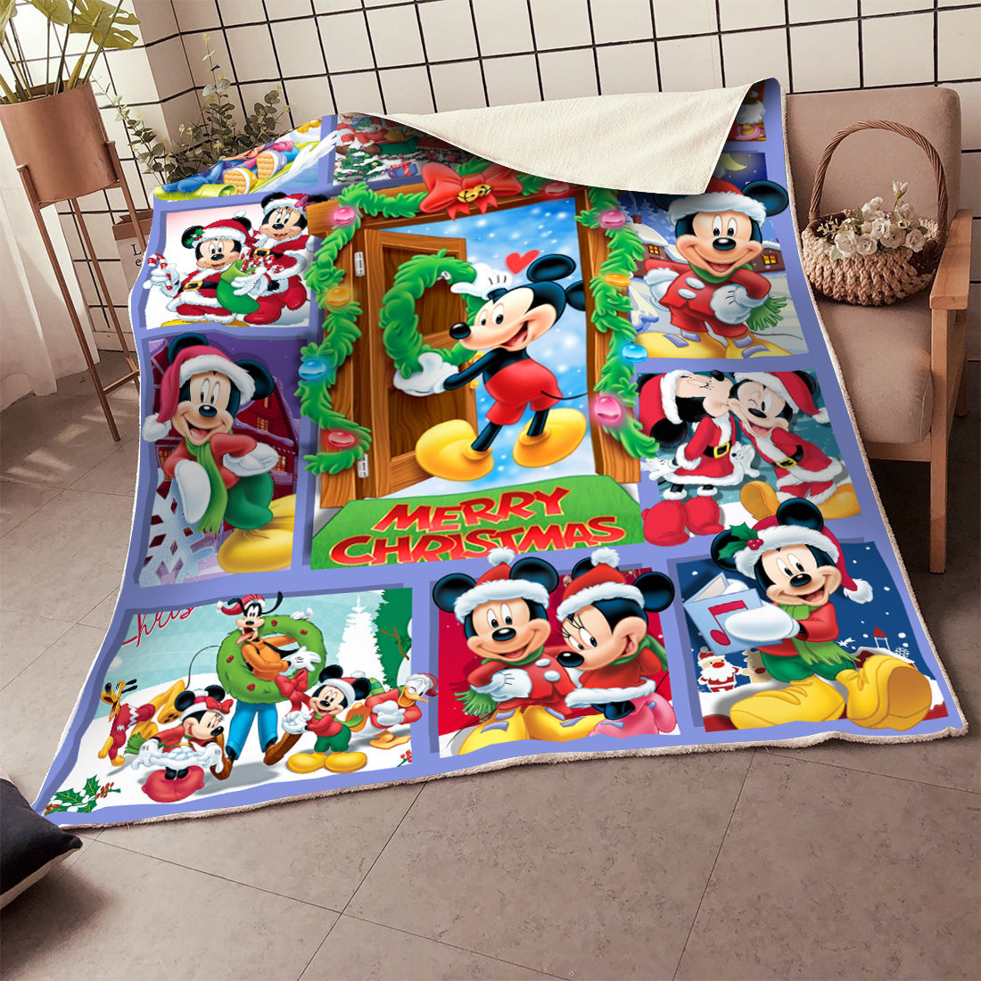 Unifinz DN Blanket House Of Mouses Happy Christmas 3D Blanket Cute DN MK Mouse Blanket 2023