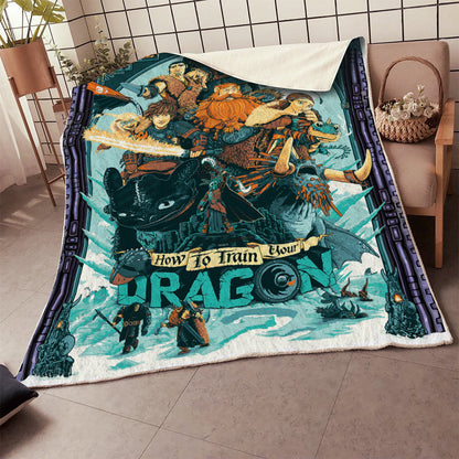 Unifinz HTTYD Blanket Hiccup Family 3D Blanket Cute Amazing Hiccup Blanket 2023