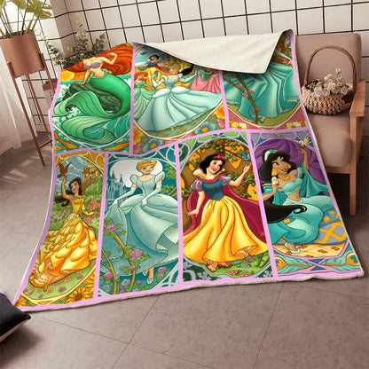 Unifinz DN Blanket 6 Princesses Blanket Amazing Cinderella Jasmine Snow White Ariel Blanket 2023