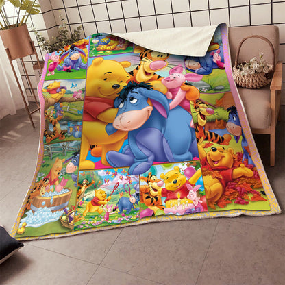 Unifinz DN  Doormat WTP Happy Pooh And Friends 3D Blanket Awesome WTP Blanket 2023