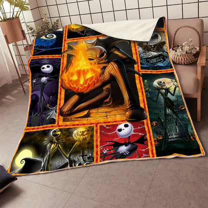 Unifinz TNBC Blanket Pumpkin King Of Halloween 3D Blanket  Cool Awesome DN TNBC Blanket Jack Skellington Blanket 2023