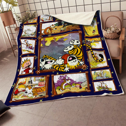 Unifinz Calvin and Hobbes Blanket Calvin and Hobbes Play Together Blanket Amazing Calvin and Hobbes Blanket 2023