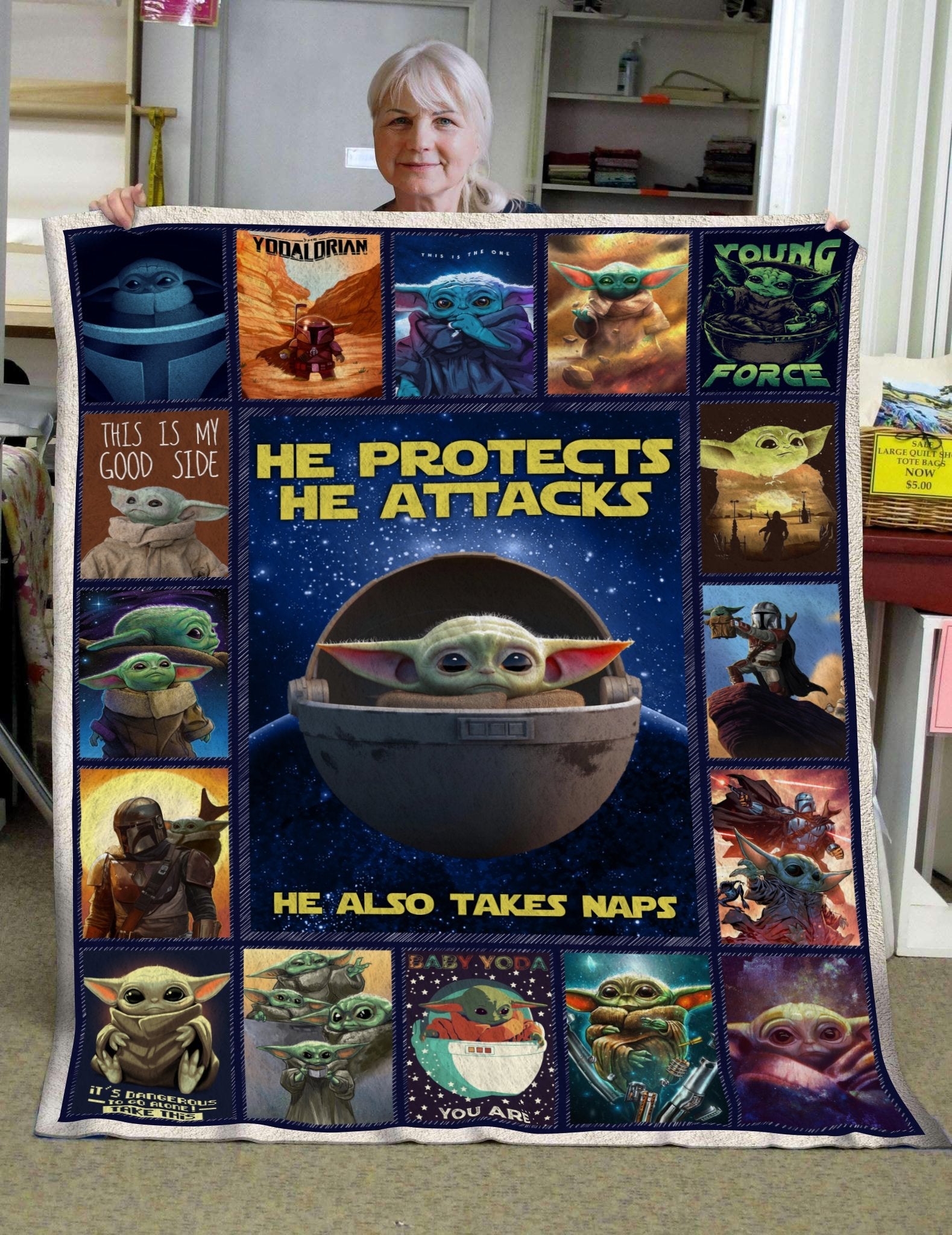 SW He Protects He Attacks He Also Takes Naps Blanket