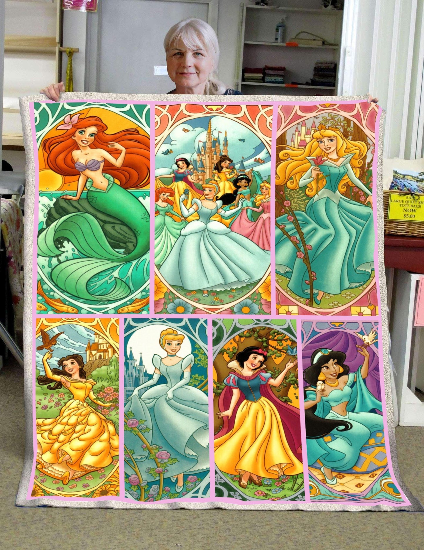 Unifinz DN Blanket 6 Princesses Blanket Amazing Cinderella Jasmine Snow White Ariel Blanket 2024