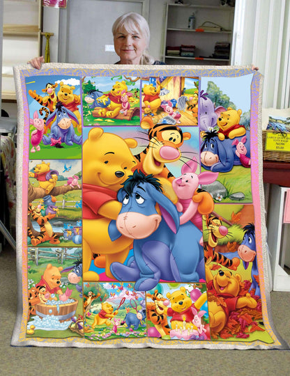 Unifinz DN  Doormat WTP Happy Pooh And Friends 3D Blanket Awesome WTP Blanket 2024