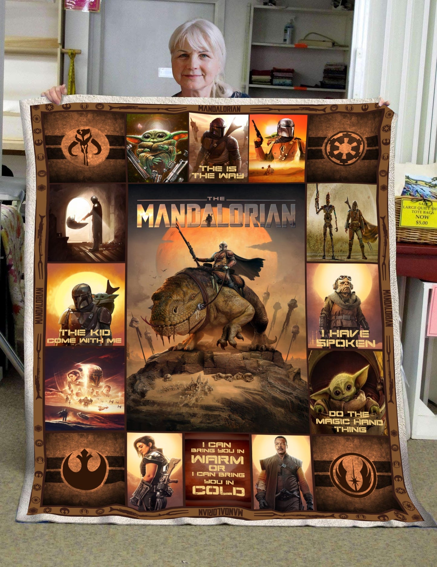 Unifinz SW Blanket Mandalorian Blanket Mandalorian Baby Yoda Blanket SW Blanket 2024