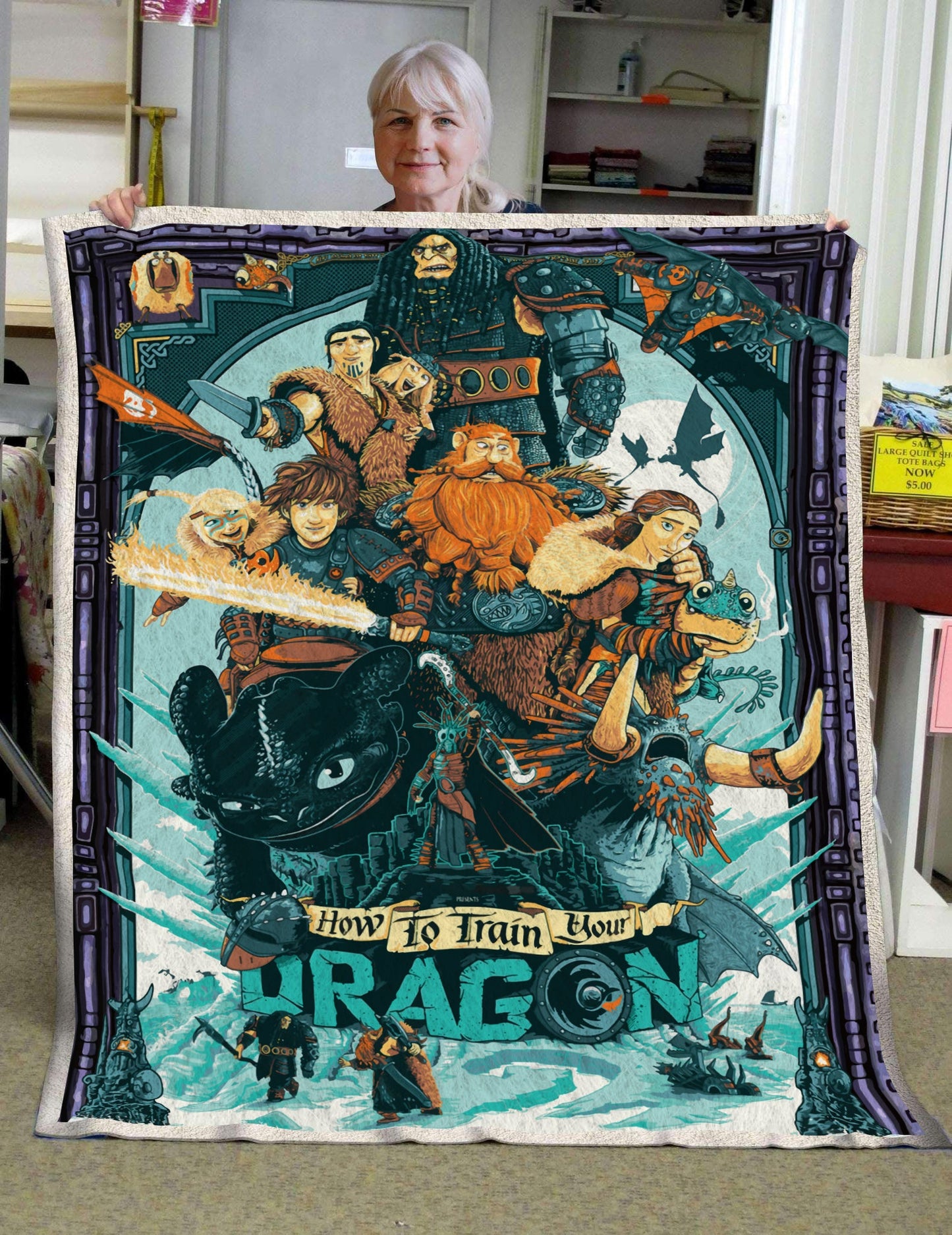 Unifinz HTTYD Blanket Hiccup Family 3D Blanket Cute Amazing Hiccup Blanket 2024