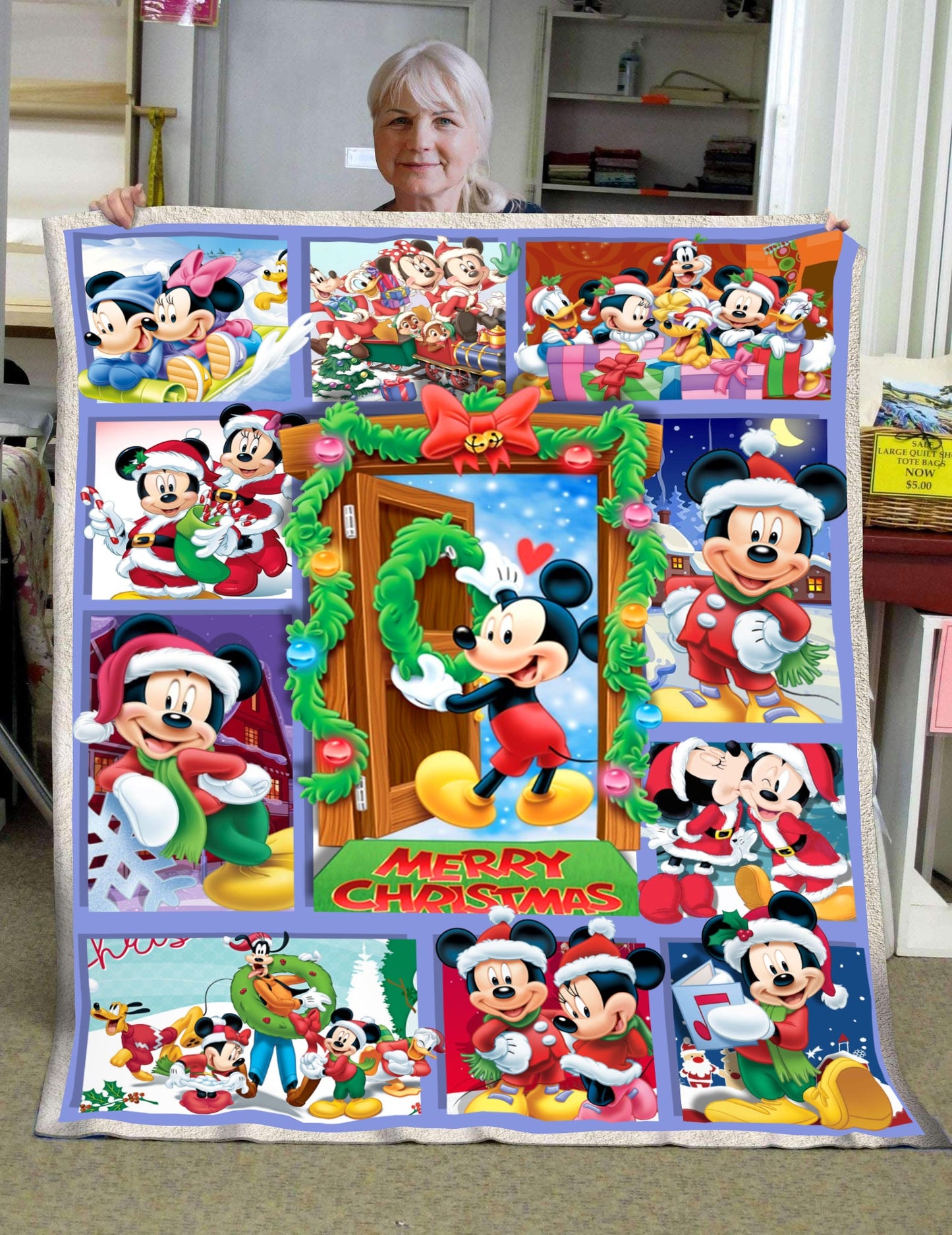 Unifinz DN Blanket House Of Mouses Happy Christmas 3D Blanket Cute DN MK Mouse Blanket 2024