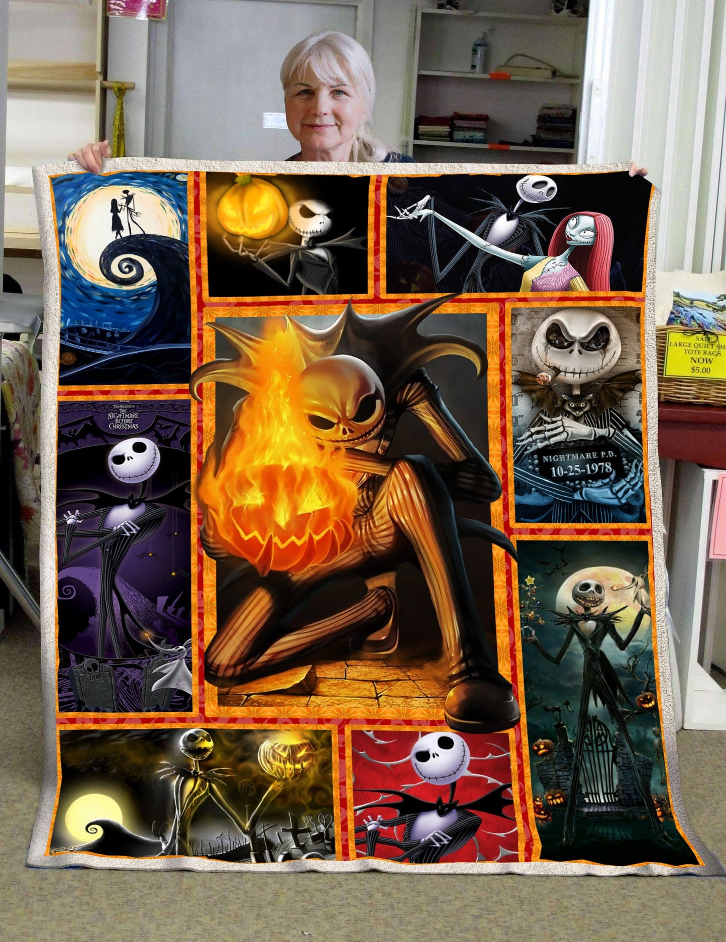 Unifinz TNBC Blanket Pumpkin King Of Halloween 3D Blanket  Cool Awesome DN TNBC Blanket Jack Skellington Blanket 2024