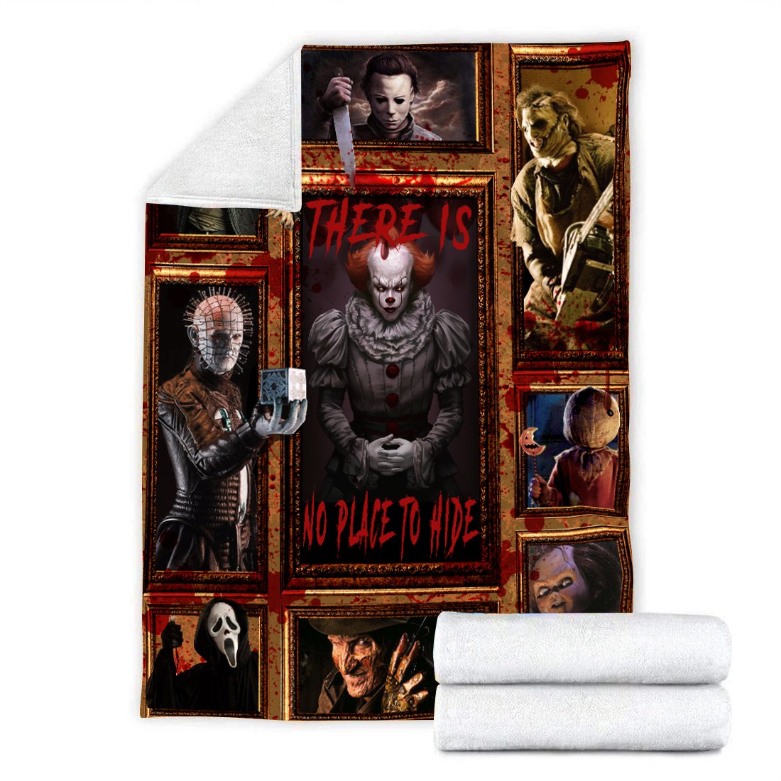 Unifinz Horror Blanket There Is No Place To Hide Horror Movies Halloween Blanket Awesome IT Blanket Chucky Blanket 2023