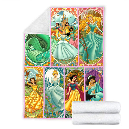 Unifinz DN Blanket 6 Princesses Blanket Amazing Cinderella Jasmine Snow White Ariel Blanket 2025