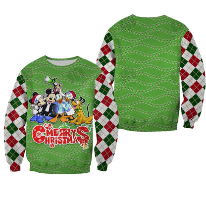 DN MK Sweatshirt MK And Friends Merry Christmas Sweatshirt Green Unisex