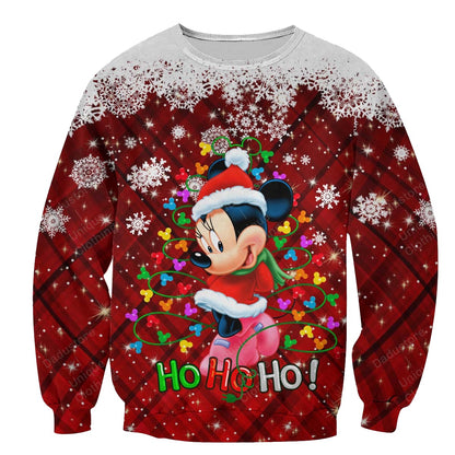 DN Sweatshirt Merry Christmas Hohoho Minnie Sweatshirt Red Unisex Adults New Release