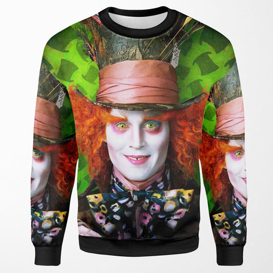 Alice In Wonderland Sweatshirt Mad Hatter From Alice In Wonderland Sweatshirt Colorful Unisex