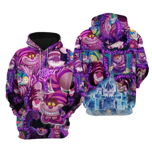 AIW Zip Hoodie Magical Chesire Cat It's Magic Zip Hoodie Colorful Unisex