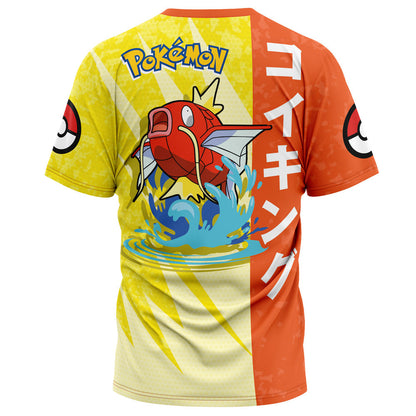 PKM T-shirt PKM Magikarp Attack Pose T-shirt Yellow Orange Unisex