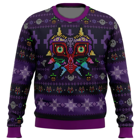 The Legend Of Zelda Sweatshirt Majoras Mask Moon Face Pattern Sweatshirt Purple Unisex