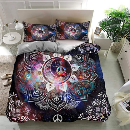 Hippie Bedding Set Mandala Sun And Moon Hippie Duvet Covers Black Unique Gift