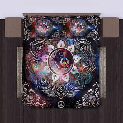 Hippie Bedding Set Mandala Sun And Moon Hippie Duvet Covers Black Unique Gift