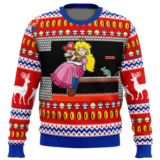 Mario Sweatshirt Mario Bowser’s Castle Sweatshirt Red Blue Unisex Adults New Release