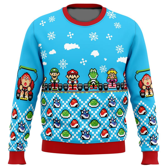 Mario Sweatshirt Mario Kart Characters Cars Sweatshirt Blue Unisex Adults New Release