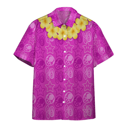Mario Hawaii Shirt Mario Resort Outfit Costume Aloha Shirt Pink Unisex