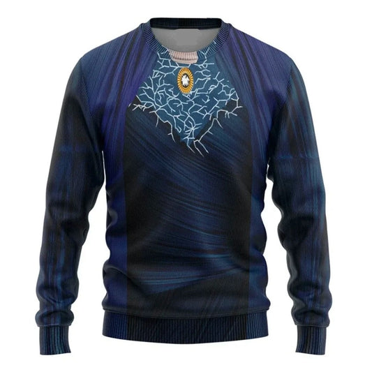 Wanda Vision Sweatshirt MV Agatha Harkness Suit Costume Sweatshirt Blue Unisex