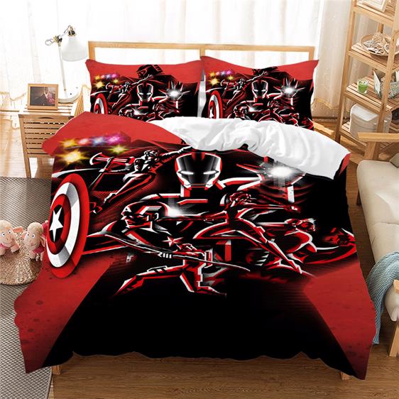 MV Bedding Set Avengers Endgame Silhouette Duvet Covers Red Unique Gift