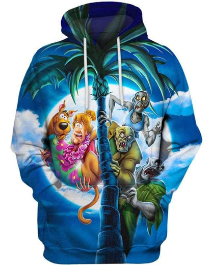 Scooby Doo Hoodie Scooby Doo Shaggy And Ghosts Summer T-shirt Blue Unisex