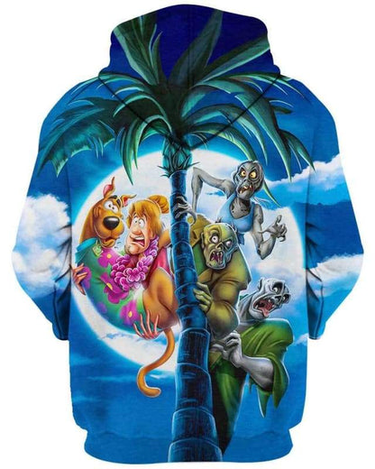 Scooby Doo Hoodie Scooby Doo Shaggy And Ghosts Summer T-shirt Blue Unisex