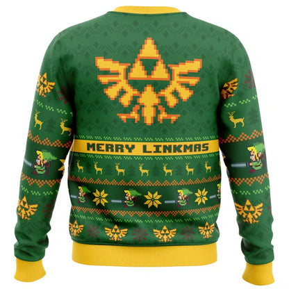 The Legend Of Zelda Sweatshirt Merry Linkmas Royal Crest Pattern Sweatshirt Green Unisex