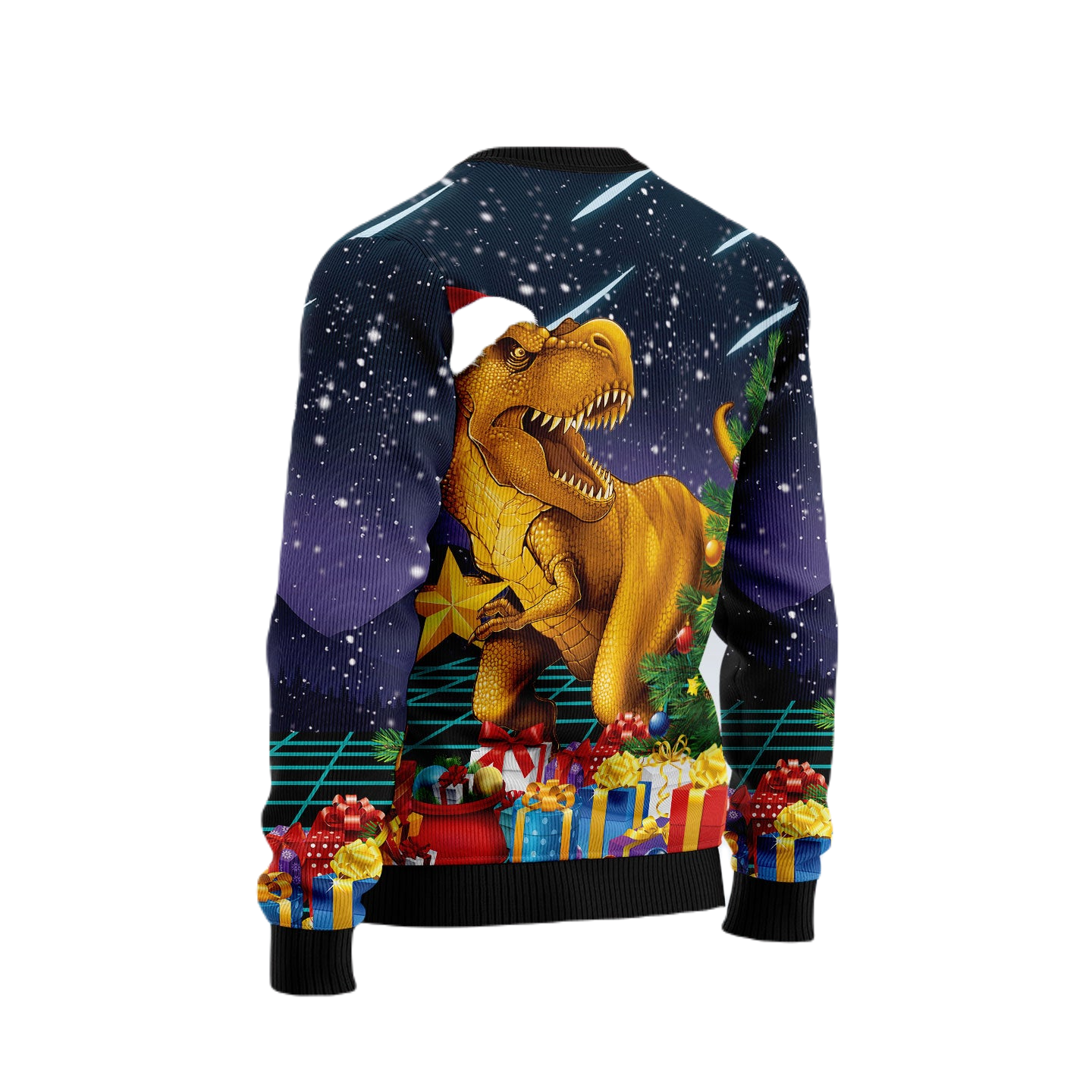 Dinosaur Sweatshirt Merry T-rex Christmas Gifts Sweatshirt Colorful Unisex