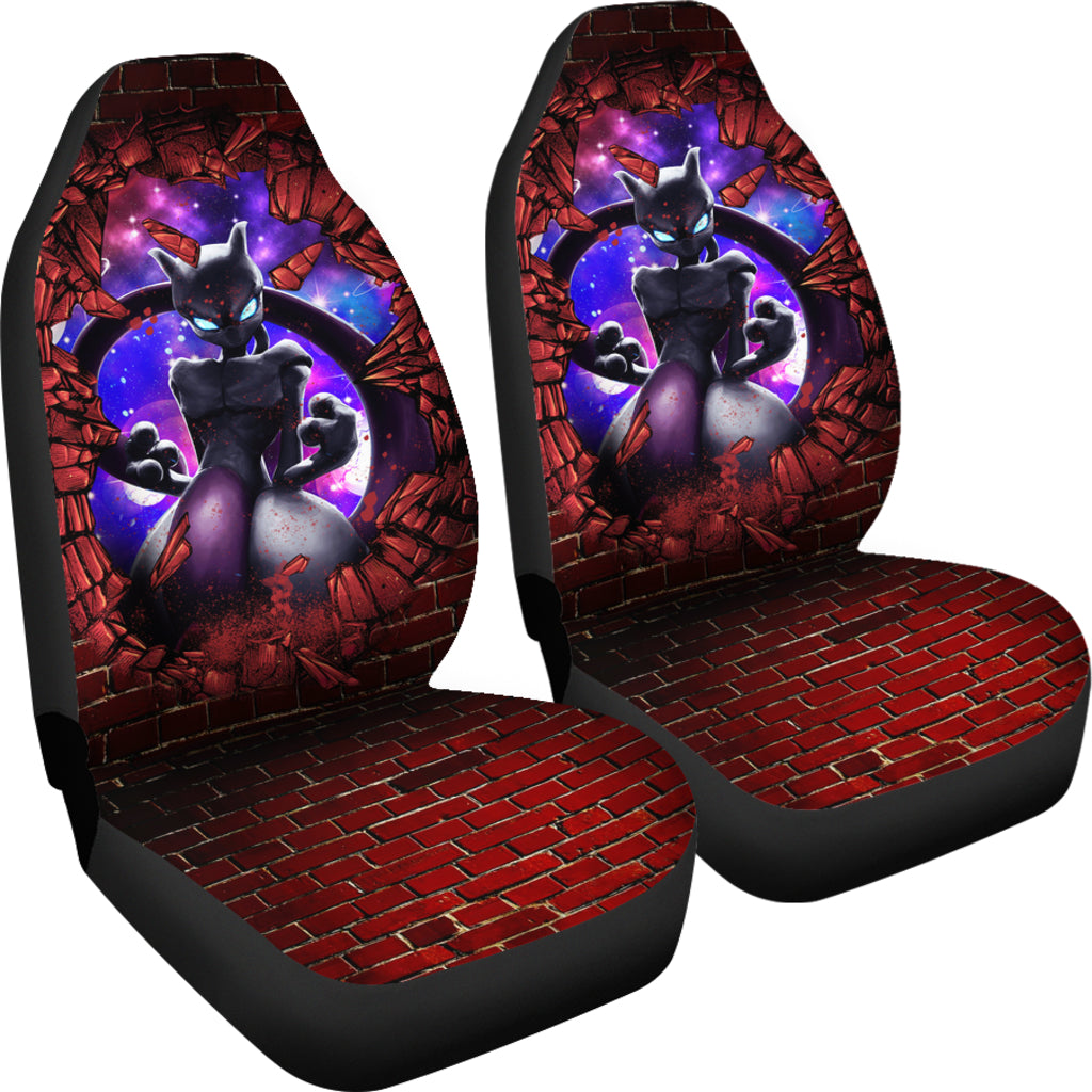 PKM Car Seat Covers Mewtwo PKM Breaks The Wall Seat Covers Colorful