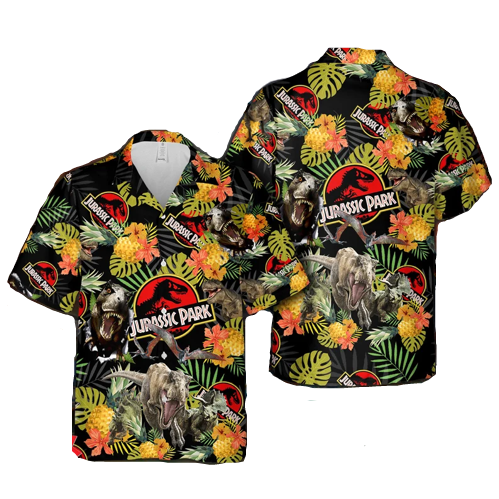 Unifinz Jurassic Park Hawaiian Shirt Jurassic Park Tropical Dinosaur Hawaii Shirt Jurassic Park Aloha Shirt 2023