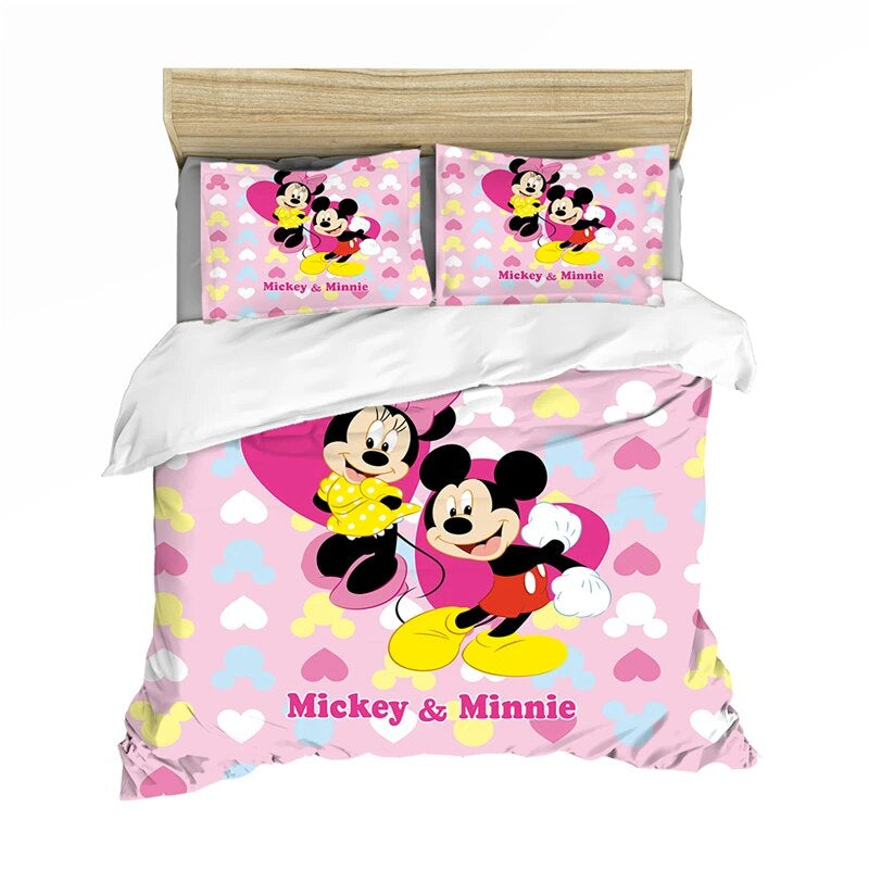 Minnie Bedding Set DN MM And Minnie Heart Mouse Ears Duvet Covers Pink Unique Gift