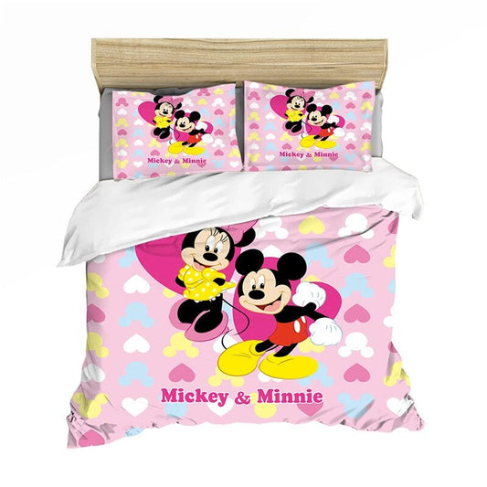 Minnie Bedding Set DN MM And Minnie Heart Mouse Ears Duvet Covers Pink Unique Gift